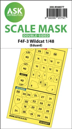 1/48 Art Scale F4F-3 Wildcat double-sided express mask for Eduard