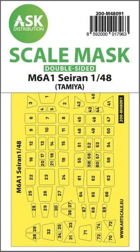 1/48 Art Scale M6A1 Seiran double-sided mask self-adhesive pre-cutted for Tamiya