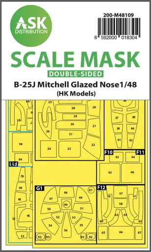 1/48 Art Scale B-25J Mitchell double-sided mask self-adhesive pre-cutted for HK Models
