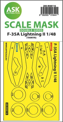 1/48 Art Scale F-35A Lightning II double-sided express mask, self-adhesive and pre-cutted for Tamiya