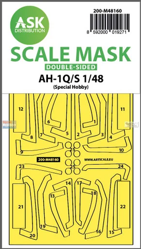 ASKM48160 1:48 ASK/Art Scale Double-Sided Mask - AH-1Q AH-1S Cobra (SPH kit)