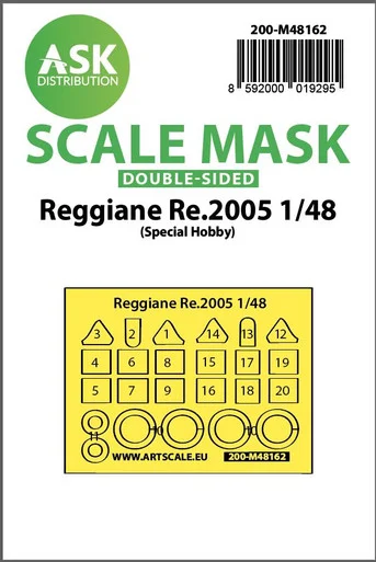 1/48 Art Scale Reggiane Re.2005 double-sided fit express mask for Special Hobby