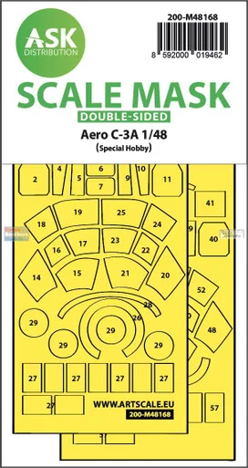 ASKM48168 1:48 ASK/Art Scale Double Sided Mask - Aero C-3A (SPH kit)