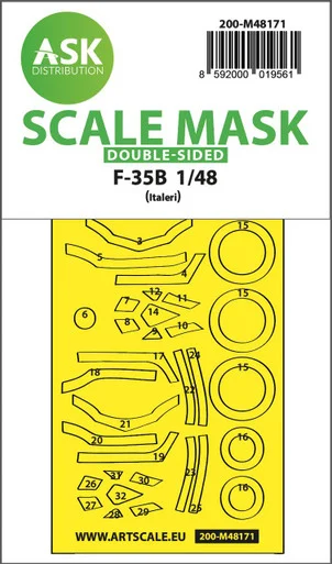 1/48 Art Scale F-35B double-sided express fit mask for Italeri