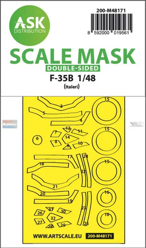 ASKM48171 1:48 ASK/Art Scale Double Sided Mask - F-35B Lightning II (ITA kit)