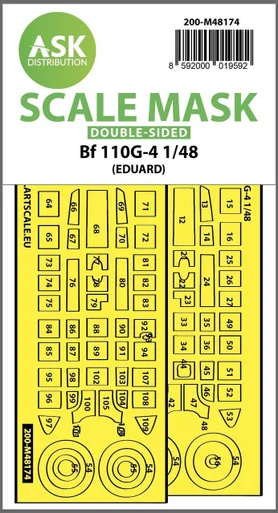 1/48 Art Scale Me 110G-4 double-sided express fit mask for Eduard