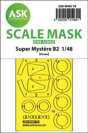 1/48 Art Scale Super Mystere B2 one-sided express fit mask for FRROM - Special Hobby