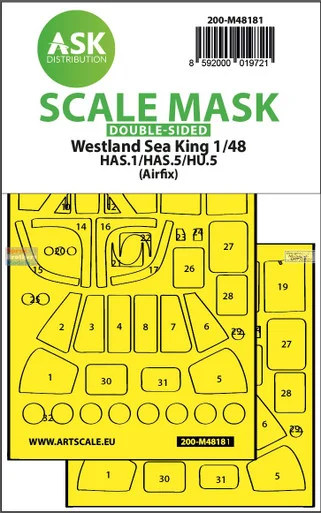 ASKM48181 1:48 ASK/Art Scale Double Sided Mask - Sea King HAS.1/HAS.5/HU.5 (AFX kit)