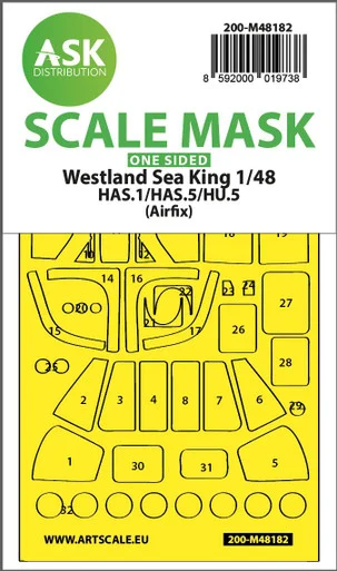 1/48 Art Scale Westland Sea King HAS.1/HAS.5/HU.5 one- sided express fit mask for Airfix