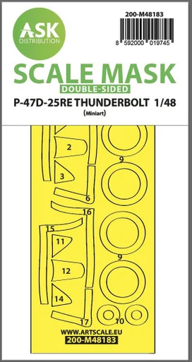 1/48 Art Scale P-47D-25RE Thunderbolt double-sided express fit mask for MINIART