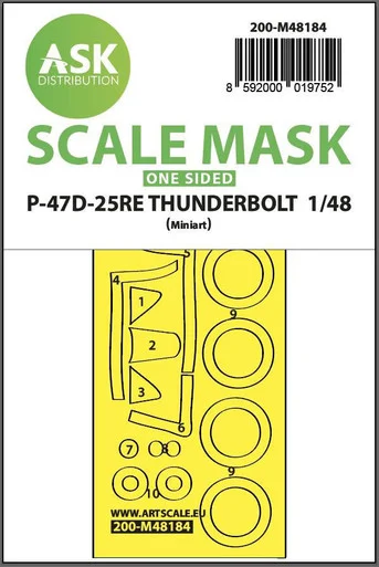 1/48 Art Scale P-47D-25RE Thunderbolt one-sided express fit mask for MINIART