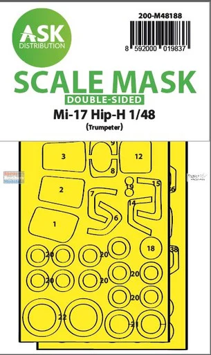 ASKM48188 1:48 ASK/Art Scale Double Sided Mask - Mi-17 Hip-H (TRP kit)