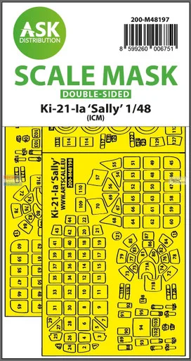 ASKM48197 1:48 ASK/Art Scale Double Sided Mask - Ki-21-Ia Sally (ICM kit)
