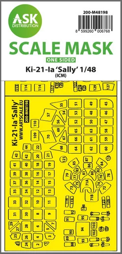 1/48 Art Scale Ki-21-Ia Sally one-sided express fit mask for ICM