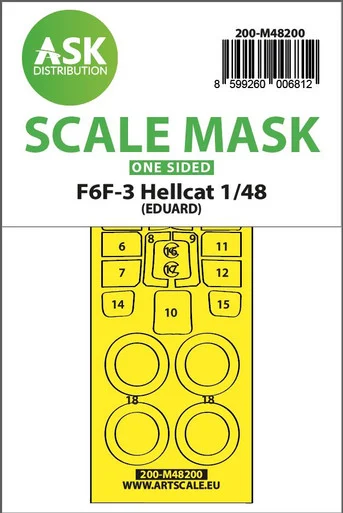 1/48 Art Scale F6F-3 Hellcat one-sided express fit mask for Eduard