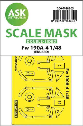 1/48 Art Scale Fw 190A-4 double-sided express fit mask for Eduard