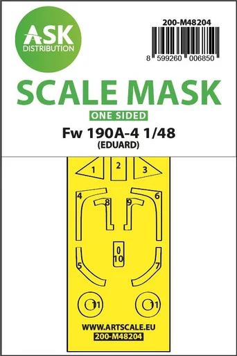 1/48 Art Scale Fw 190A-4 one-sided express fit mask for Eduard
