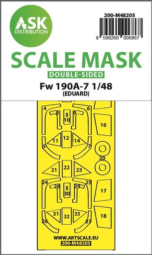 1/48 Art Scale Fw 190A-7 double-sided express fit mask for Eduard