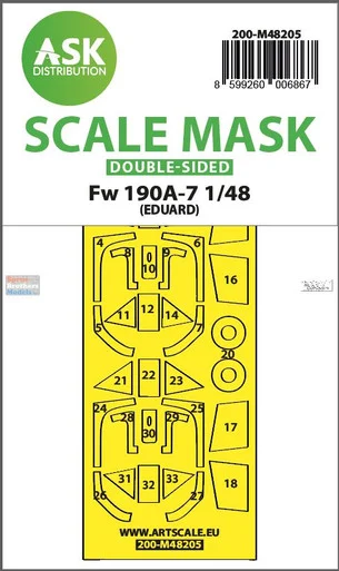 ASKM48205 1:48 ASK/Art Scale Double Sided Mask - Fw190A-7 (EDU kit)