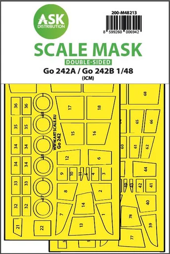 1/48 Art Scale Gotha Go 242A / Go 242B double-sided express fit mask for ICM