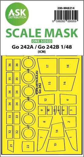 1/48 Art Scale Gotha Go 242A / Go 242B one-sided express fit mask for ICM