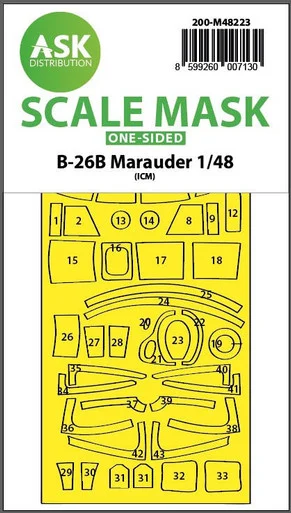 1/48 Art Scale B-26B Marauder one-sided express fit mask for ICM