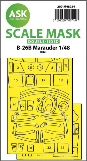 1/48 Art Scale B-26B Marauder double-sided express fit mask for ICM