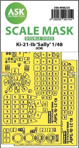 ASKM48225 1:48 ASK/Art Scale Double Sided Mask - Ki-21-Ib Sally (ICM kit)