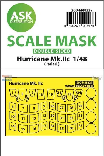 ASKM48227 1:48 ASK/Art Scale Double Sided Mask - Hurricane Mk.IIc (ITA kit)