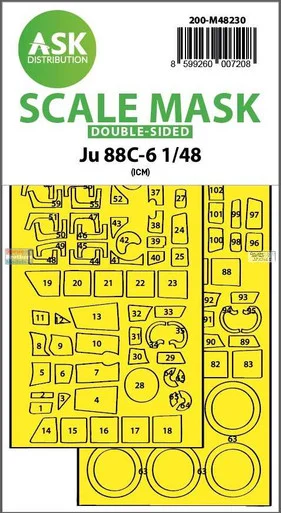 ASKM48230 1:48 ASK/Art Scale Double Sided Mask - Ju88C-6 (ICM kit)
