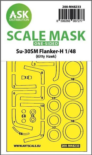 1/48 Art Scale Su-30SM Flanker-H one-sided express fit mask for Kitty Hawk