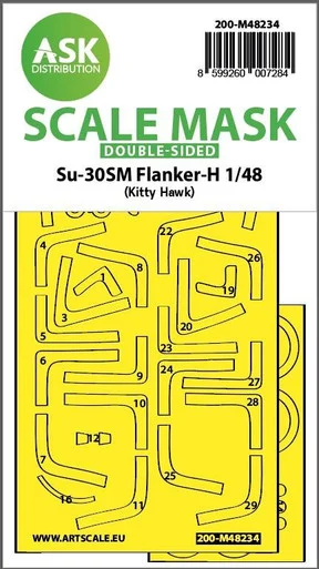 1/48 Art Scale Su-30SM Flanker-H double-sided express fit mask for Kitty Hawk