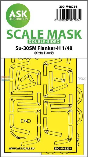 ASKM48234 1:48 ASK/Art Scale Double Sided Mask - Su-30SM Flanker-H (ZIM/KTH kit)