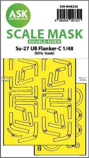 ASKM48236 1:48 ASK/Art Scale Double Sided Mask - Su-27UB Flanker-C (ZIM/KTH kit)