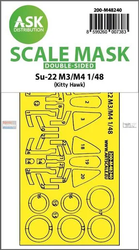 ASKM48240 1:48 ASK/Art Scale Double Sided Mask - Su-22M3/M4 Fitter (ZIM/KTH kit)