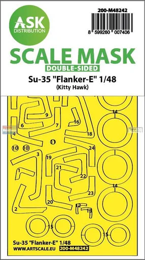 ASKM48242 1:48 ASK/Art Scale Double Sided Mask - Su-35 Flanker-E (ZIM/KTH kit)