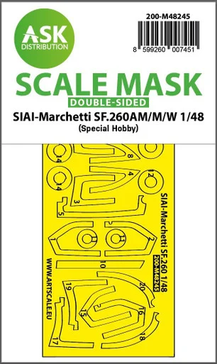 1/48 Art Scale SIAI-Marchetti SF.260AM/M/W double-sided express fit mask for Special Hobby