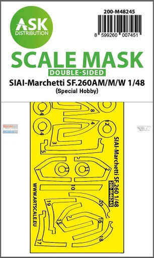 ASKM48245 1:48 ASK/Art Scale Double Sided Mask - SIAI-Marchetti SF.260AM/M/W (SPH kit)