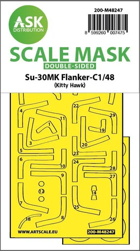 1/48 Art Scale Su-30MK Flanker-( double-sided express fit mask for Kitty Hawk