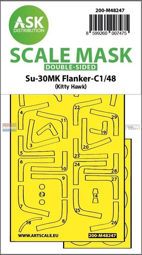 ASKM48247 1:48 ASK/Art Scale Double Sided Mask - Su-30MK Flanker-C (ZIM/KTH kit)