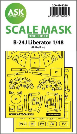 1/48 Art Scale B-24J Liberator one-sided express fit mask for Hobby Boss