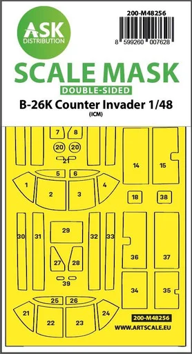 1/48 Art Scale B-26K Counter Invader double-sided express fit mask for ICM