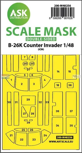ASKM48256 1:48 ASK/Art Scale Double Sided Mask - B-26K Counter Invader (ICM kit)