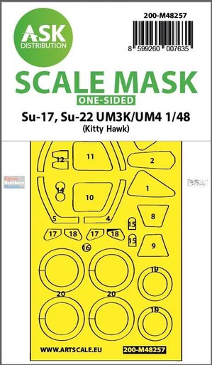ASKM48257 1:48 ASK/Art Scale Mask - Su-17UM3K/UM4 Su-22UM2K/UM4 (ZIM/KTH kit)