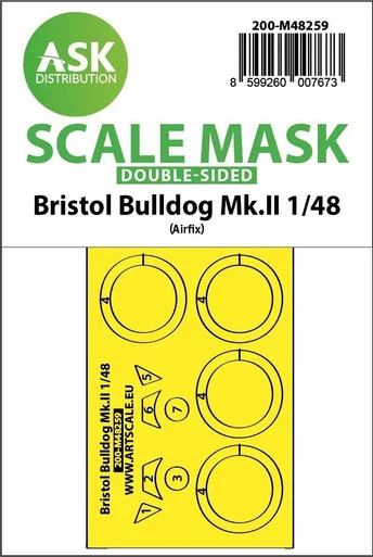 1/48 Art Scale Bristol Bulldog Mk.II double-sided express fit mask for Airfix