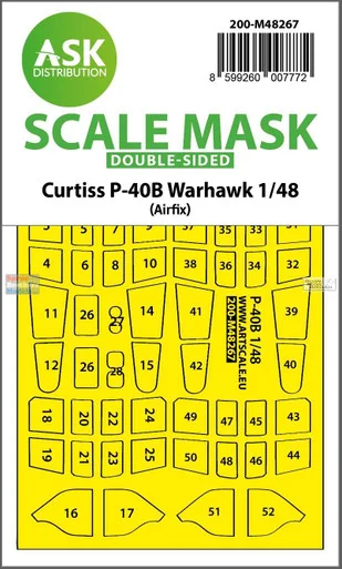 ASKM48267 1:48 ASK/Art Scale Double Sided Mask - P-40B Warhawk (AFX kit)