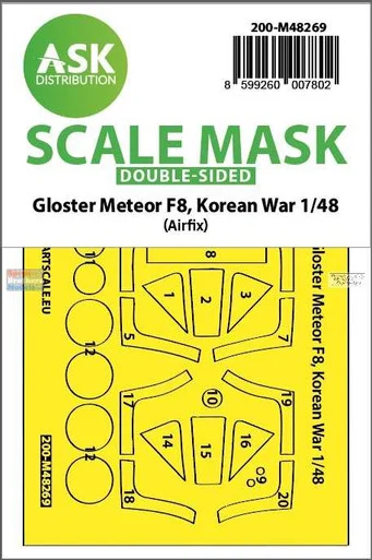 ASKM48269 1:48 ASK/Art Scale Double Sided Mask - Meteor F.8 Korean War (AFX kit)