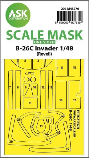 1/48 Art Scale B-26C Invader one-sided express fit mask for Revell
