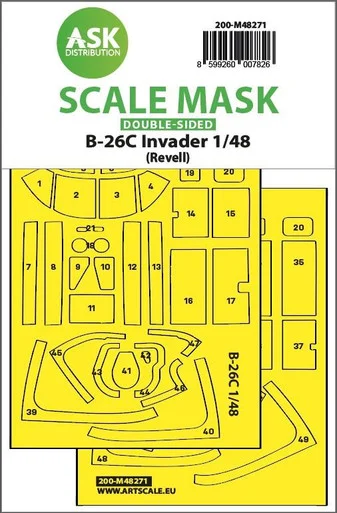 1/48 Art Scale B-26C Invader double-sided express fit mask for Revell
