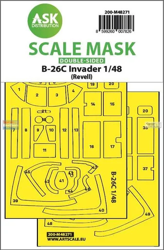ASKM48271 1:48 ASK/Art Scale Double Sided Mask - B-26C Invader (REV kit)